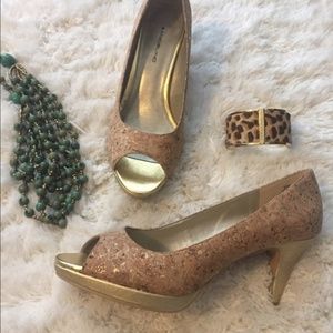 BANDOLINO || Cork Open-Toe Heels